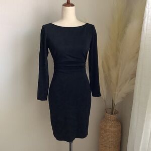 David Meister Black Ruched Dress, Size 4